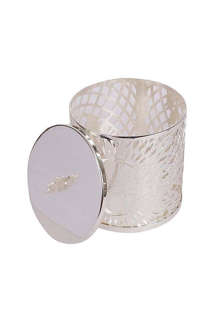 Silver Brass Container by Siansh by Sunita Aggarwal at Pernia's Pop Up Shop