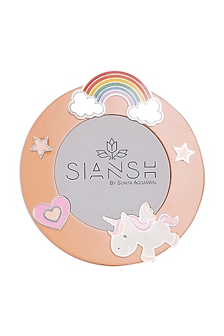 Silver & Pink Brass Baby Photo Frame by Siansh by Sunita Aggarwal