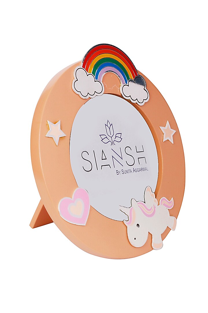 Silver & Pink Brass Baby Photo Frame by Siansh by Sunita Aggarwal at Pernia's Pop Up Shop
