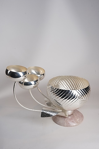 Silver Brass & Rose Quartz Showpiece by Siansh by Sunita Aggarwal