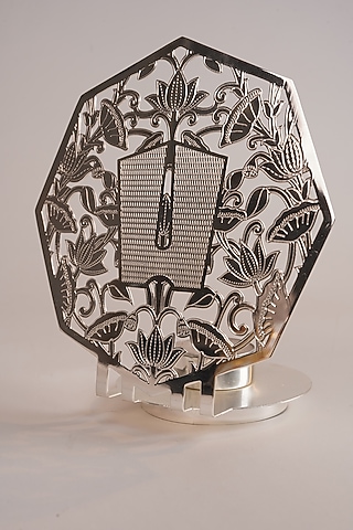 Silver Brass Tirupati Tea Light Holder by Siansh by Sunita Aggarwal