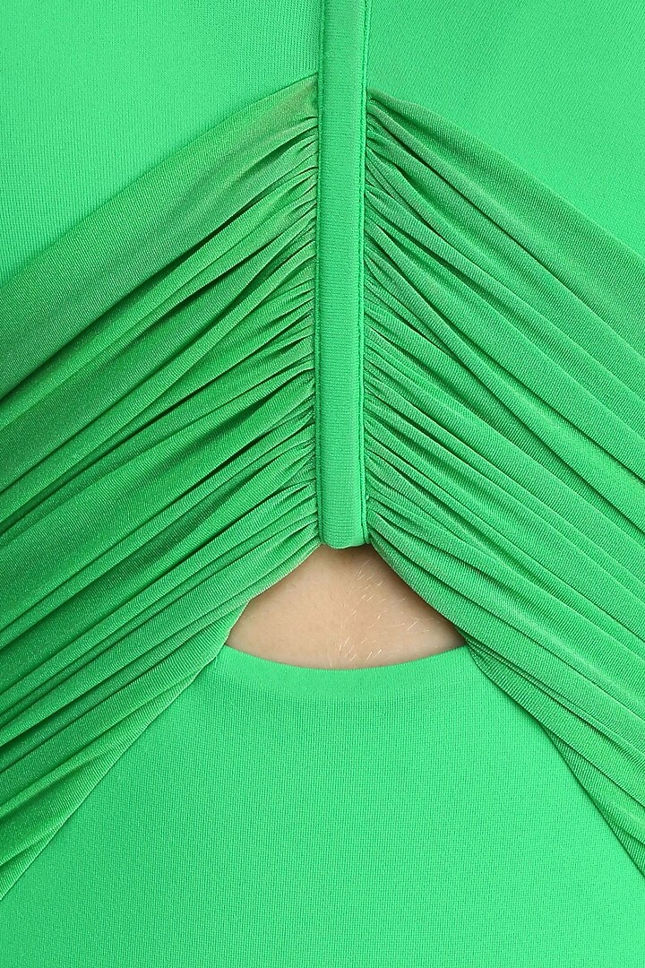 Herb color twin shoulder ruched mailot available only at Pernia's Pop Up Shop.