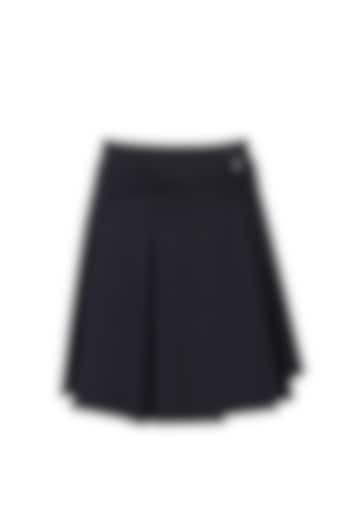 Black Pleated Wrap Skirt by Shivan & Narresh