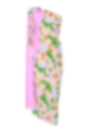 Pink color block cactii printed pareo available only at Pernia's Pop Up Shop.