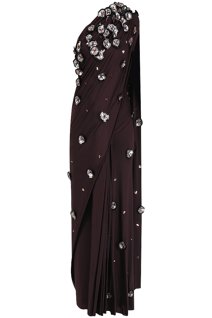 Amethyst galactic floral skein work saree available only at Pernia's Pop Up Shop.