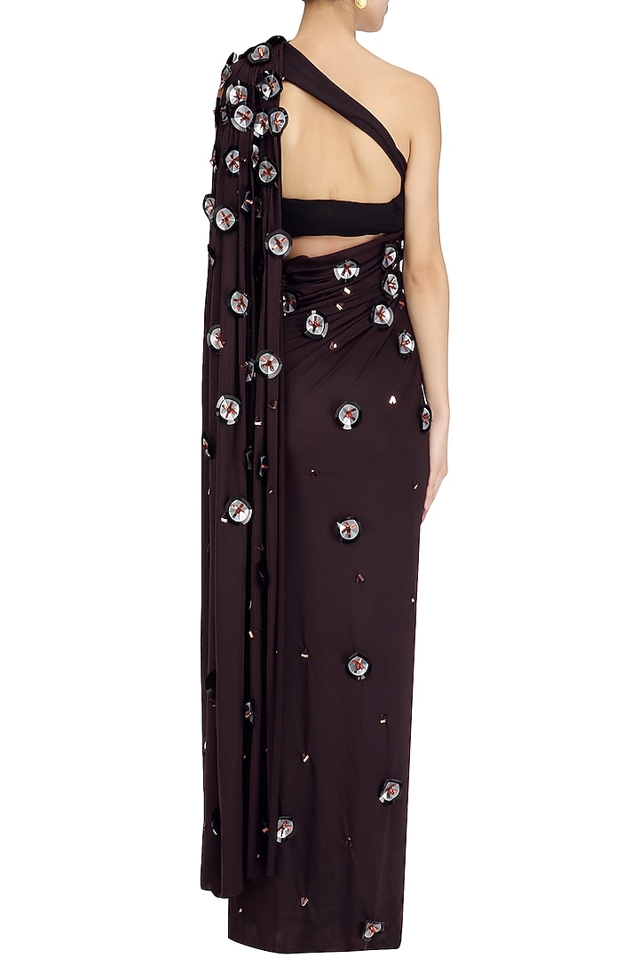Amethyst galactic floral skein work saree available only at Pernia's Pop Up Shop.