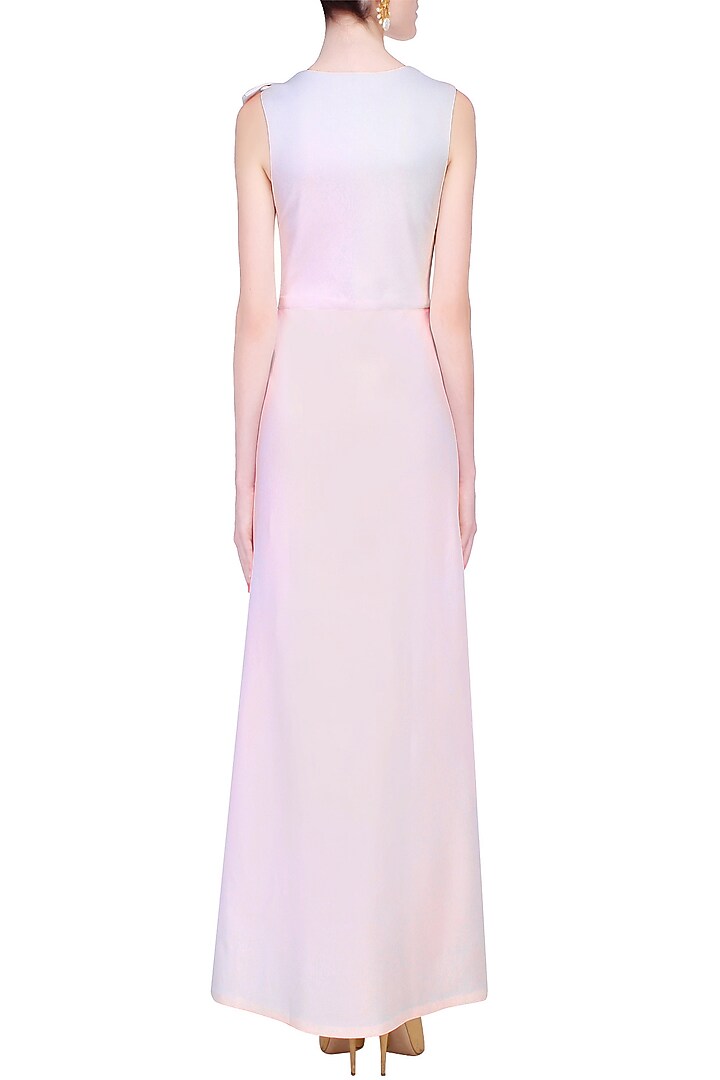 Blush pink sequins floral work ruffled maxi gown available only at Pernia's Pop Up Shop.