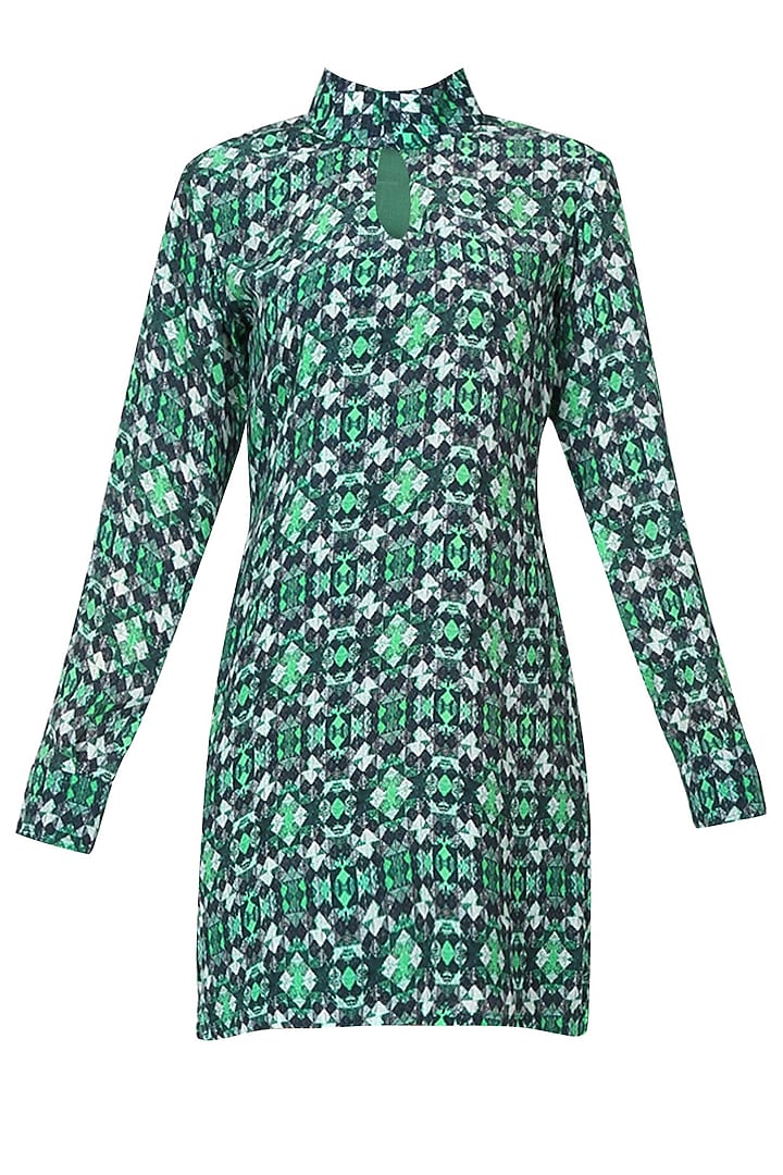 Forest green wallpaper midi dress available only at Pernia's Pop Up Shop.