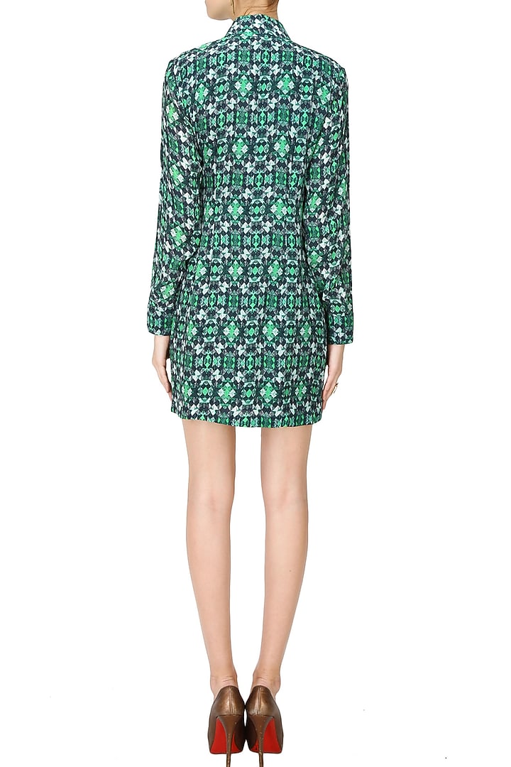 Forest green wallpaper midi dress available only at Pernia's Pop Up Shop.