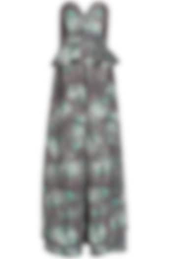 Grey brown peplum ankle length dress available only at Pernia's Pop Up Shop.