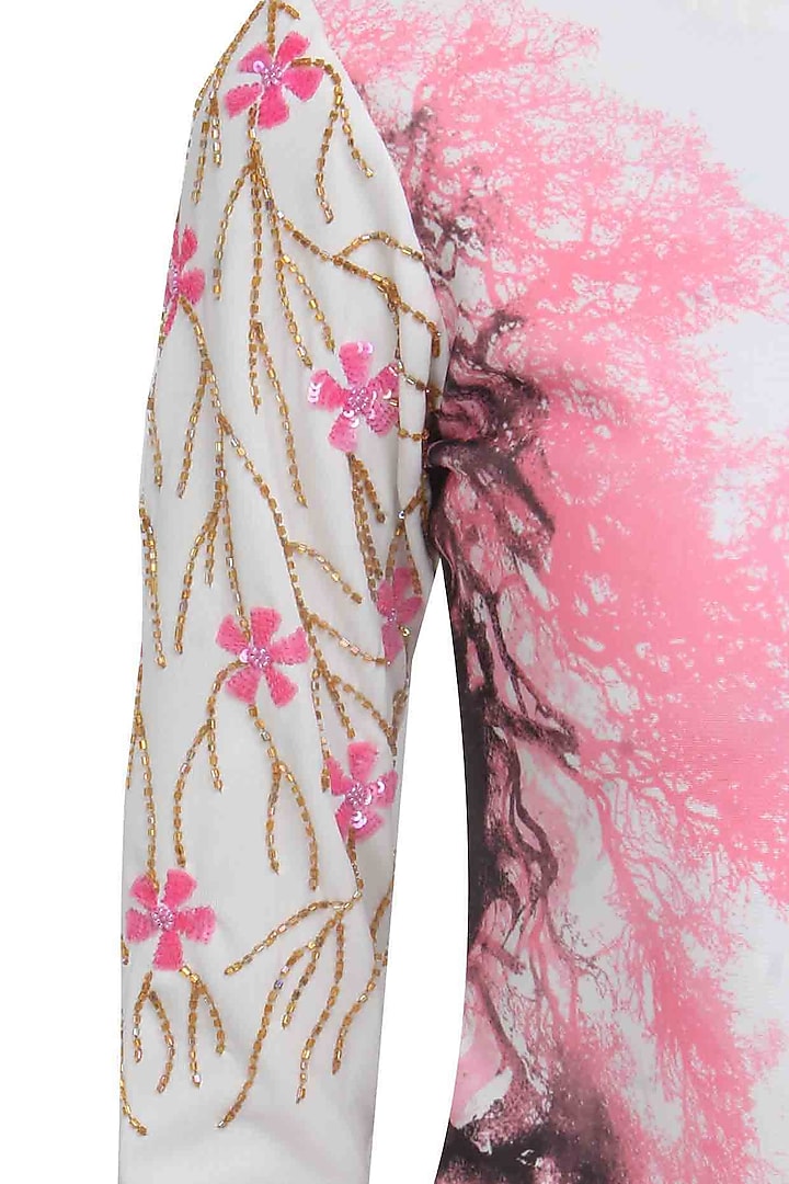 Off white floral embroidered boat neck top available only at Pernia's Pop Up Shop.