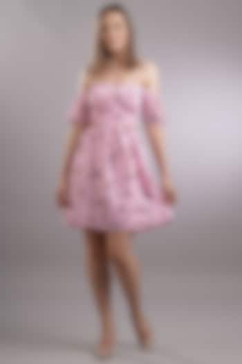 Pink Georgette Dress by Sneha B