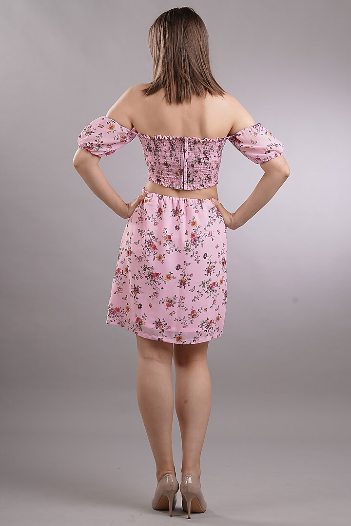 Pink Georgette Summer Dress by Sneha B at Pernia's Pop Up Shop