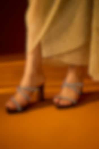 Brown Leather Heels by Sana K Luxurious Footwear at Pernia's Pop Up Shop