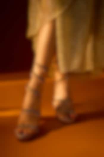 Amber Rose Vegan Jaal Embroidered Block Heels by Sana K Luxurious Footwear at Pernia's Pop Up Shop