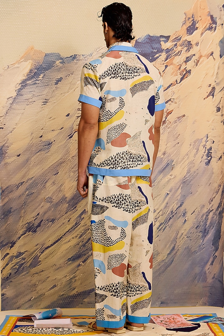 Multi-Colored Cotton Silk Printed Wedding Shirt by Shivan & Narresh Men at Pernia's Pop Up Shop