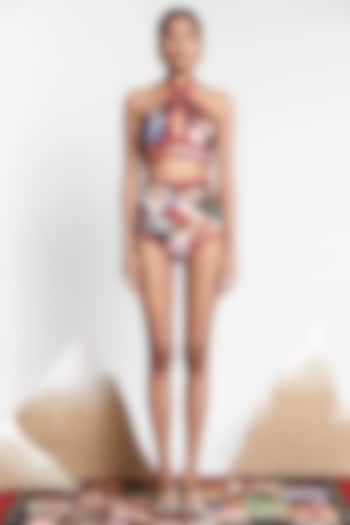 Multi-Coloured Sustainable Jersey Bikini Set by Shivan & Narresh