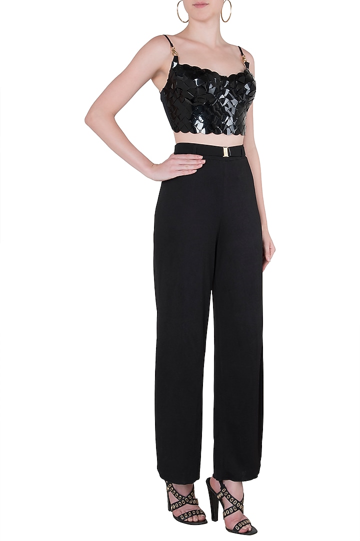 Black kite skin bustier by Shivan & Narresh at Pernia's Pop Up Shop