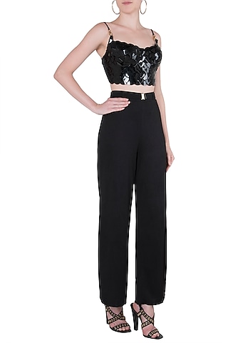 Black kite skin bustier by Shivan & Narresh