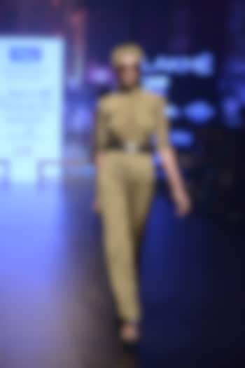 Moss green knotted detail jumpsuit available only at Pernia's Pop Up Shop.