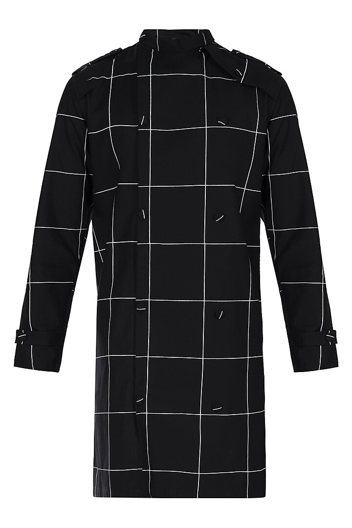 Black printed trench jacket by Son Of A Noble SNOB