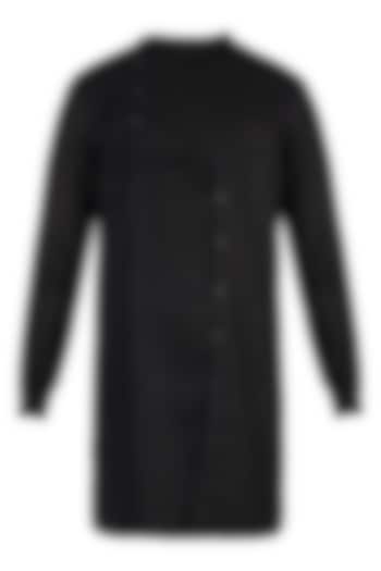 Black linen kurta by Son Of A Noble SNOB