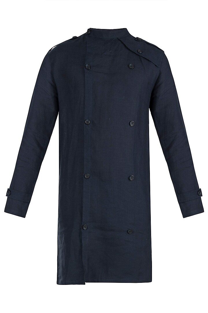 Navy blue trench shacket by Son Of A Noble SNOB