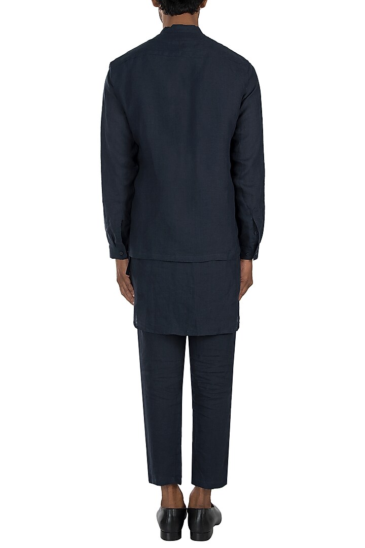 Navy blue asymmetric jacket by Son Of A Noble SNOB at Pernia's Pop Up Shop
