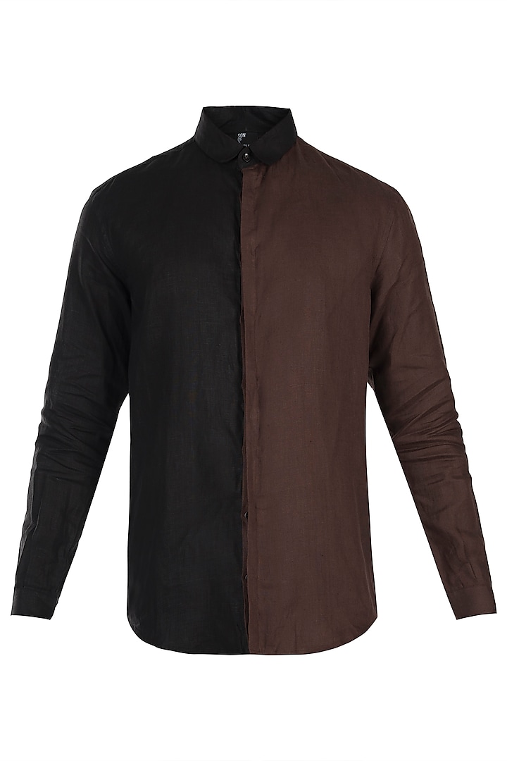 Dark brown and black shirt by Son Of A Noble SNOB