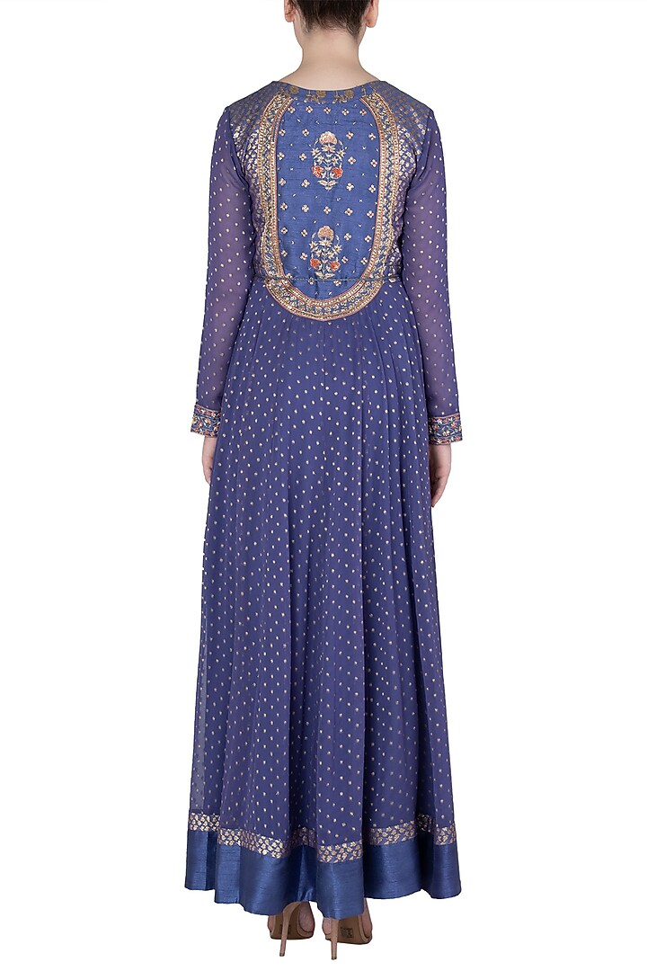 Purple embroidered anarkali set available only at Pernia's Pop Up Shop.