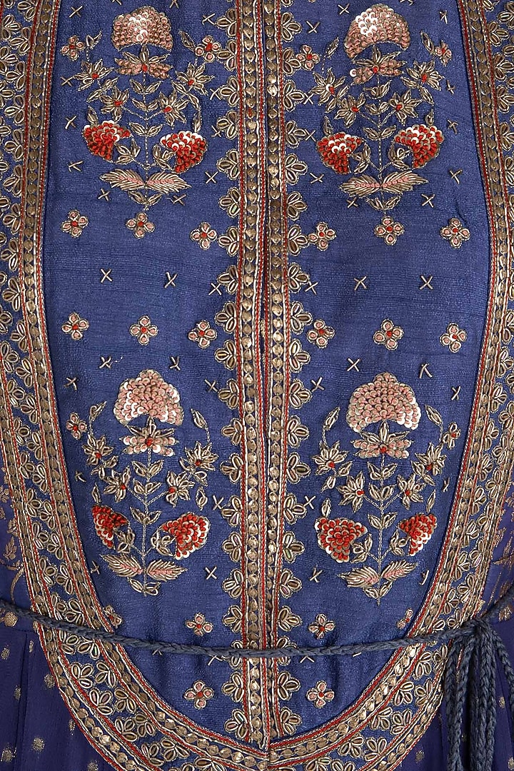 Purple embroidered anarkali set available only at Pernia's Pop Up Shop.