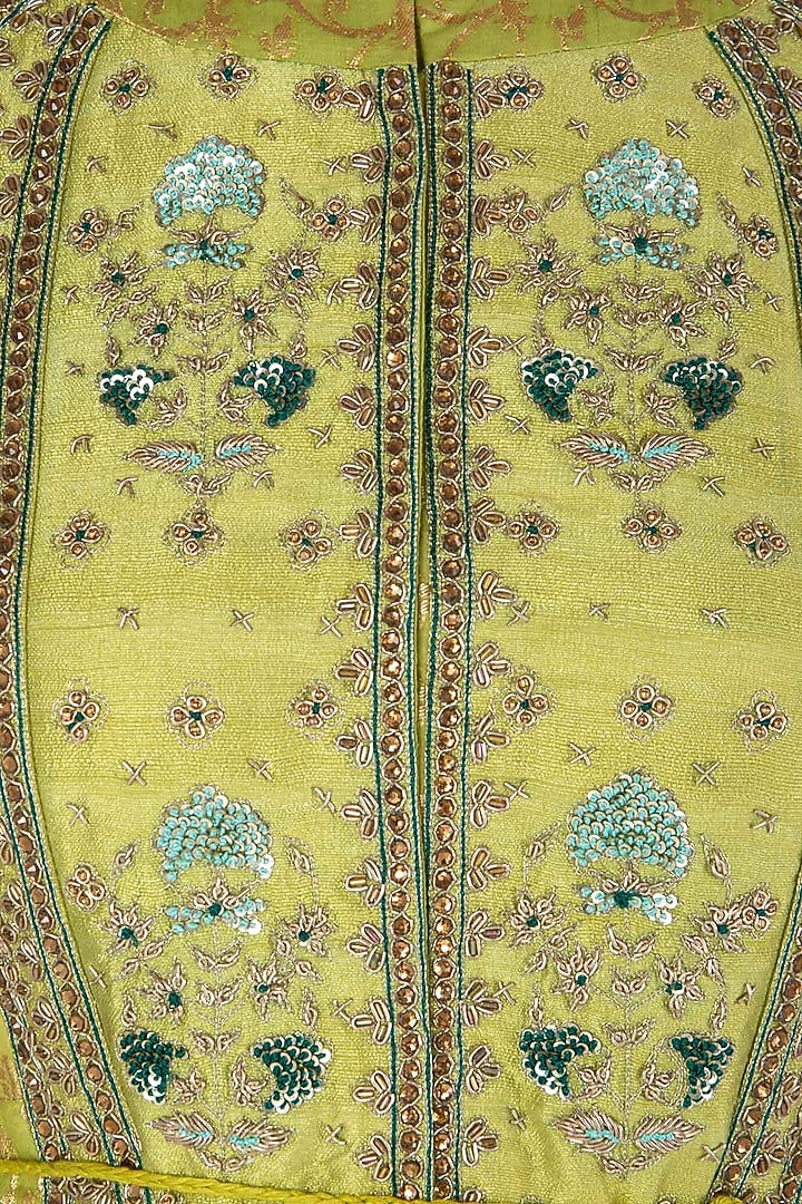 Light green embroidered anarkali set available only at Pernia's Pop Up Shop.