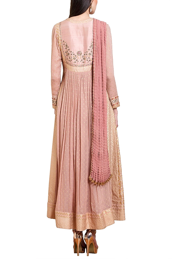 Old pink embroidered anarkali set available only at Pernia's Pop Up Shop.