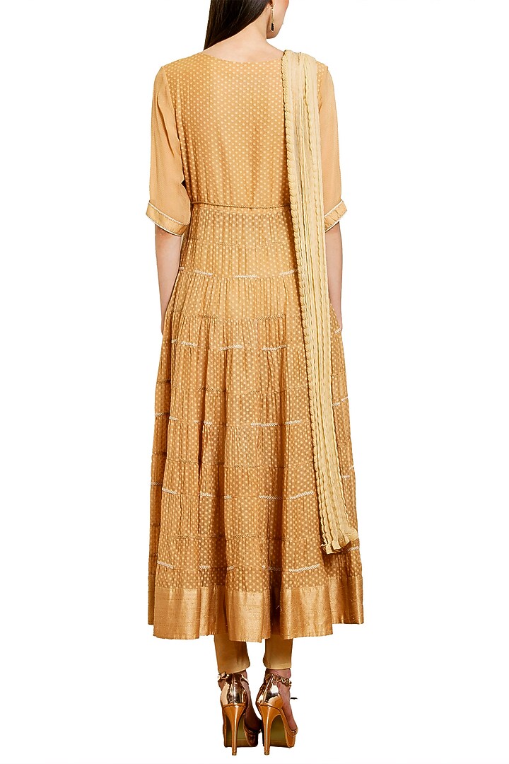 Light brown embroidered kurta set available only at Pernia's Pop Up Shop.
