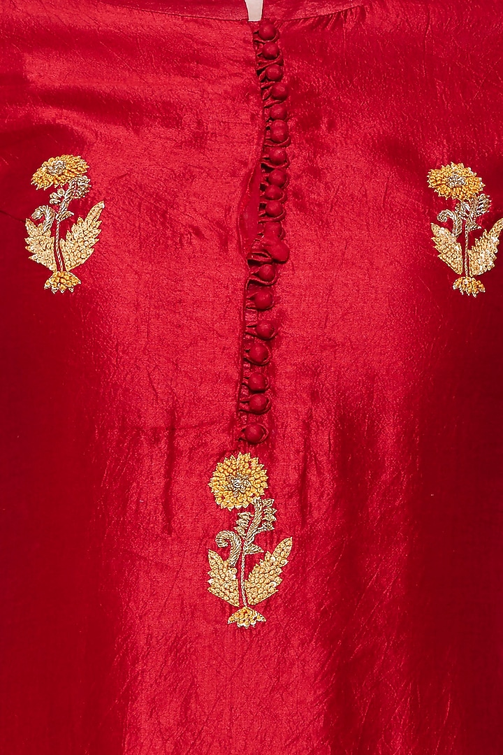 Maroon embroidered lehenga set available only at Pernia's Pop Up Shop.