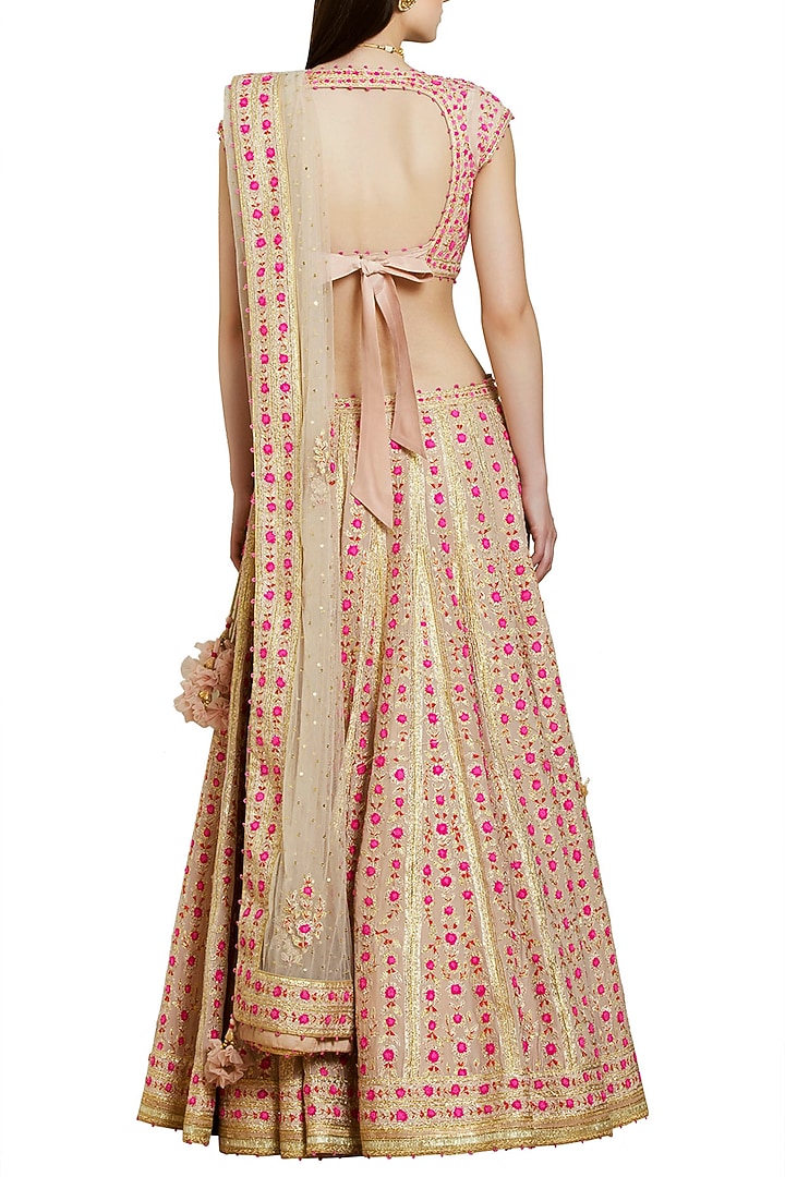 Gold embroidered lehenga set available only at Pernia's Pop Up Shop.