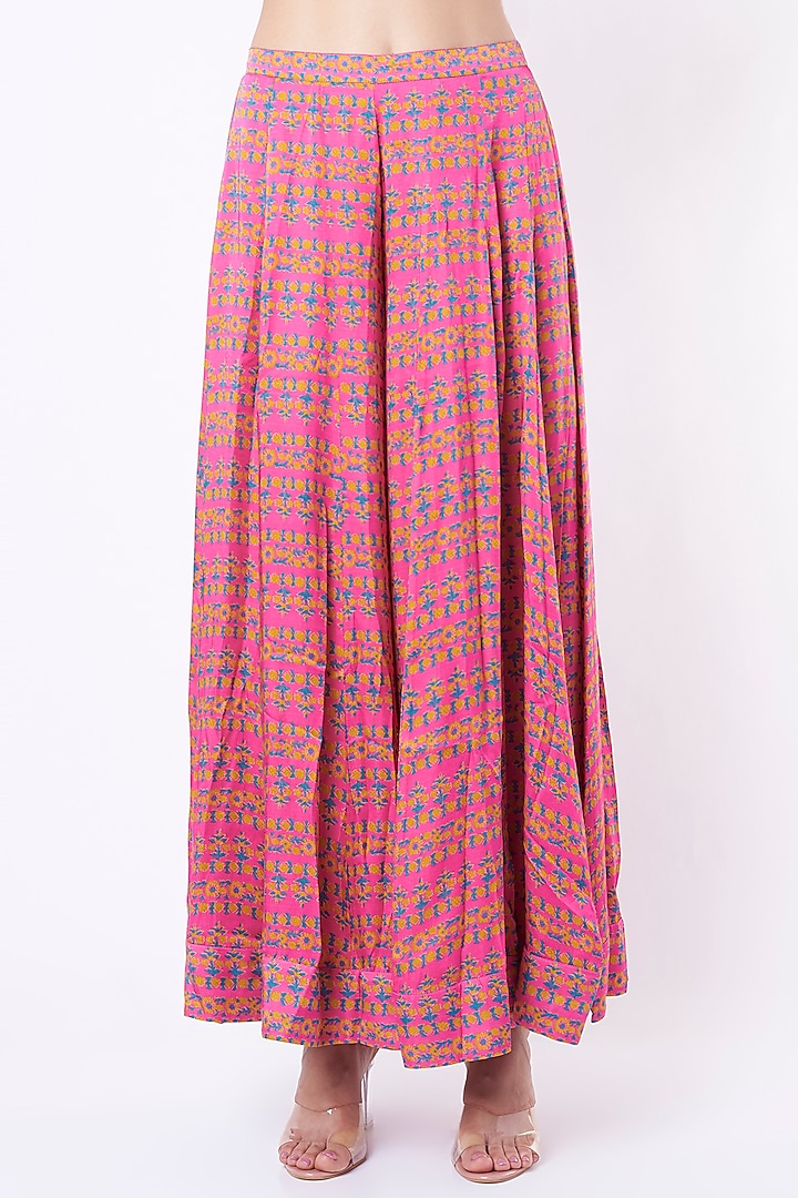 Medium Pink Printed Wedding Sharara Set by Shyam Narayan Prasad at Pernia's Pop Up Shop