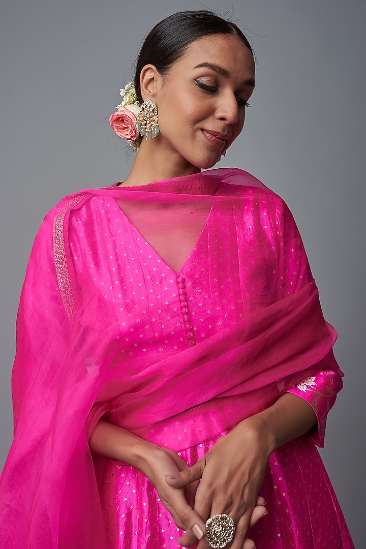 Pink Brocade Wedding Sharara Set by Sobariko at Pernia's Pop Up Shop