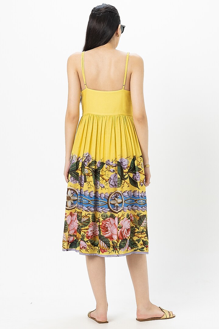 can print linen blend strappy midi dress 11 Casual LOFT Dresses I Can't Wait To Wear This Summer