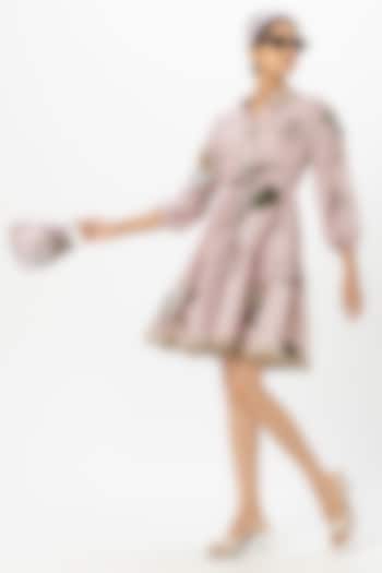 Pink Linen Blend Mini Summer Dress by Sobariko at Pernia's Pop Up Shop