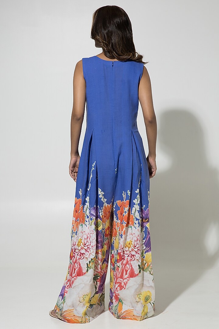 Blue Linen Jumpsuit by Sobariko at Pernia's Pop Up Shop