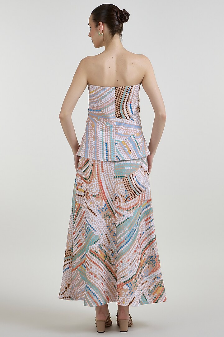 Multi-Colored Linen Blend Strapless Layered Vacation Dress by Sobariko at Pernia's Pop Up Shop