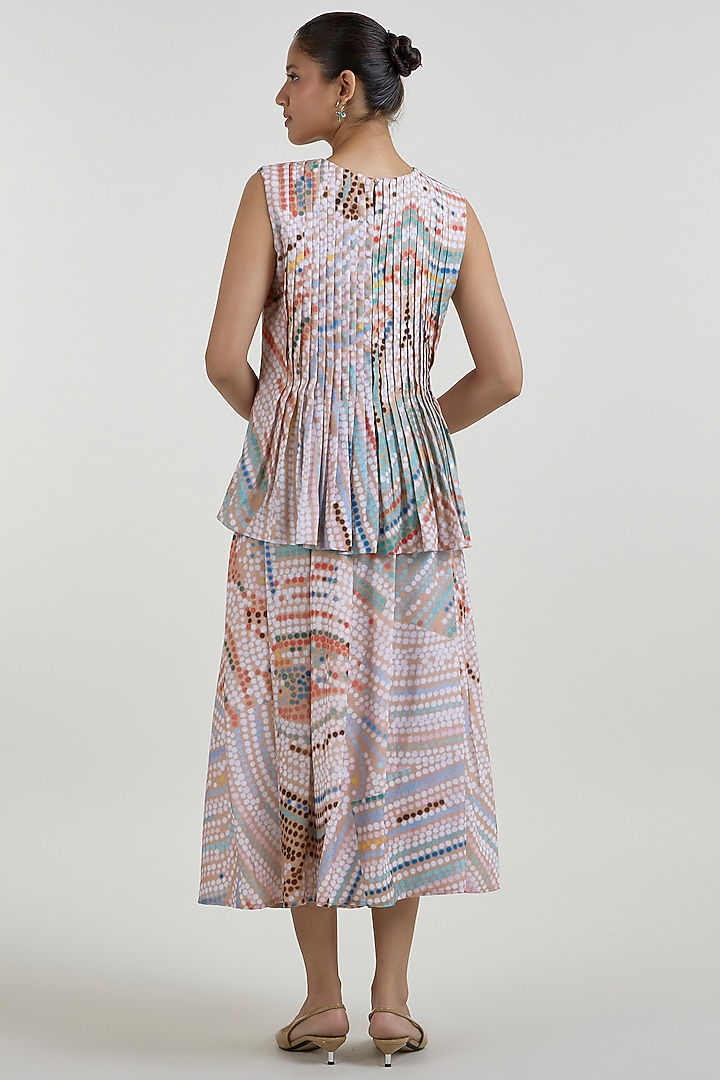 Multi-Colored Linen Blend Printed Skirt Set by Sobariko at Pernia's Pop Up Shop