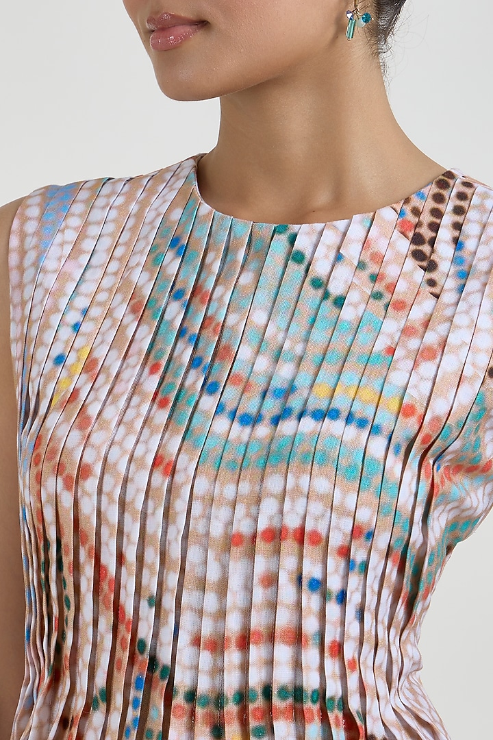 Multi-Colored Linen Blend Printed Skirt Set by Sobariko at Pernia's Pop Up Shop