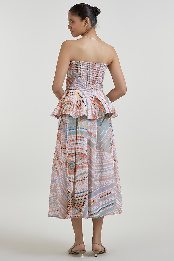 Multi-Colored Linen Blend Printed Skirt Set by Sobariko at Pernia's Pop Up Shop