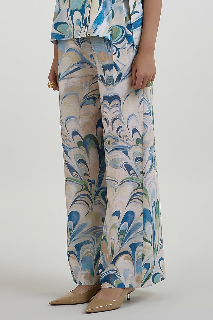 Multi-Colored Linen Blend Penelope Printed Co-Ord Set by Sobariko at Pernia's Pop Up Shop