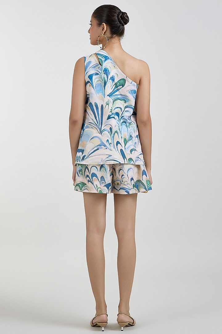 Multi-Colored Linen Blend Penelope Printed Co-Ord Set by Sobariko at Pernia's Pop Up Shop