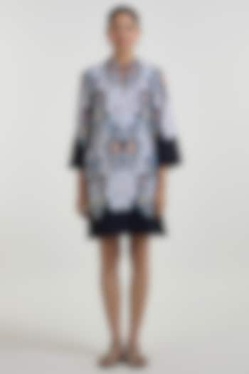 Black Linen Blend Valerie Printed Shift Summer Dress by Sobariko at Pernia's Pop Up Shop