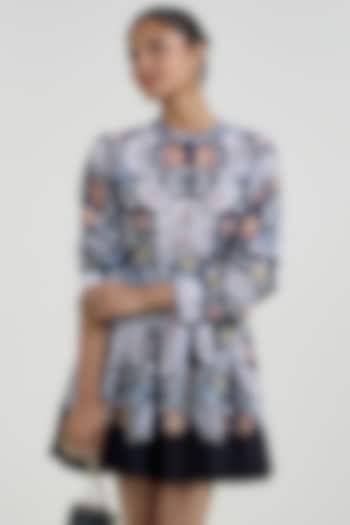 Black Linen Blend Valerie Printed Mini Summer Dress by Sobariko at Pernia's Pop Up Shop