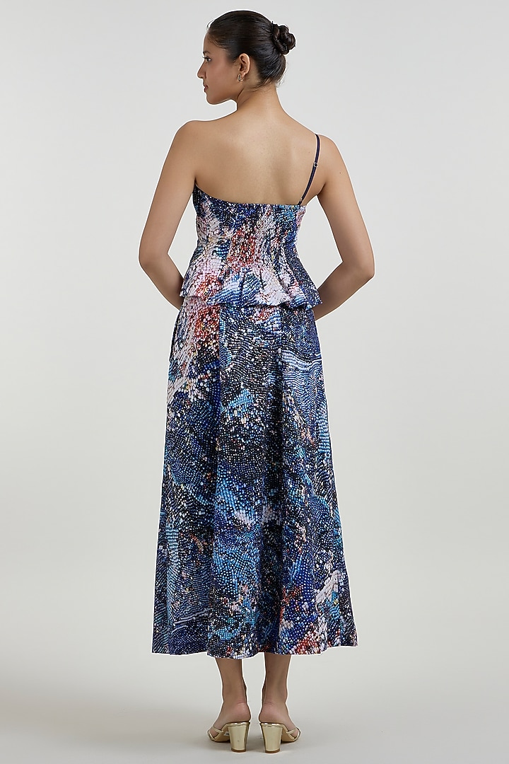 Multi-Colored Linen Blend Mosaic Printed Skirt Set by Sobariko at Pernia's Pop Up Shop